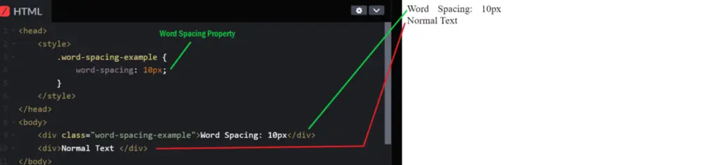word-spacing