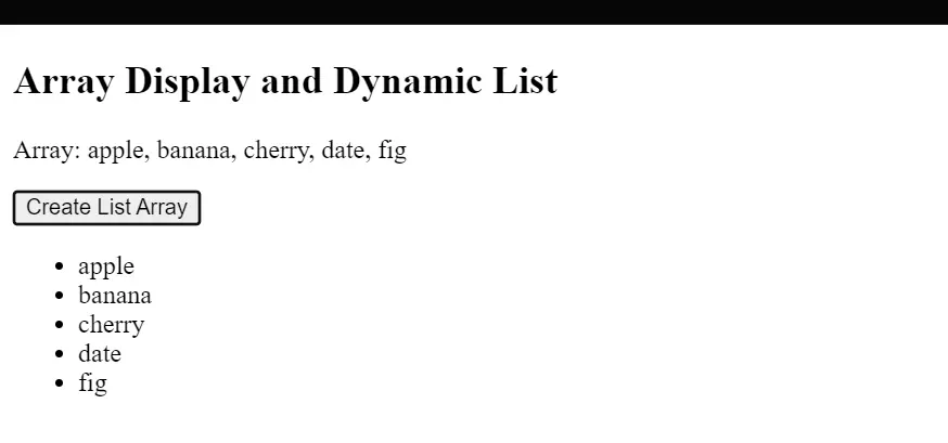 Array-Display-and-Dynamic-list