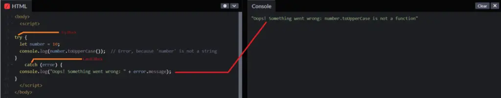 JS-Catch-output