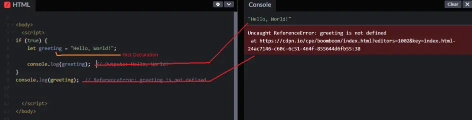 Outside-the-block-output