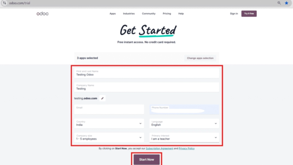 Getting Started: Free Trial ODOO ERP