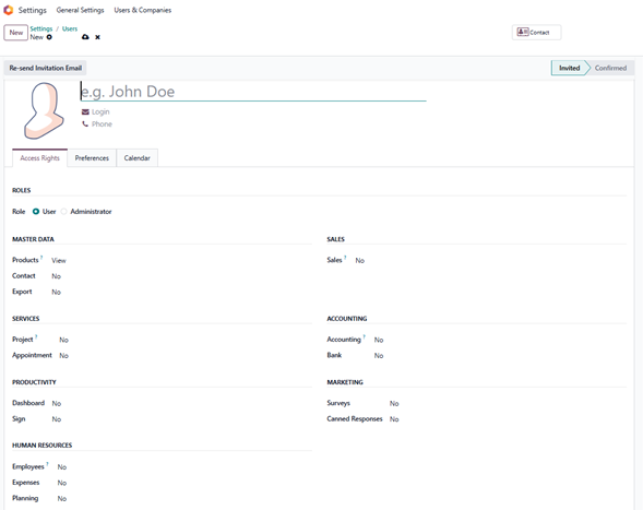 Set-Up & organization Profile