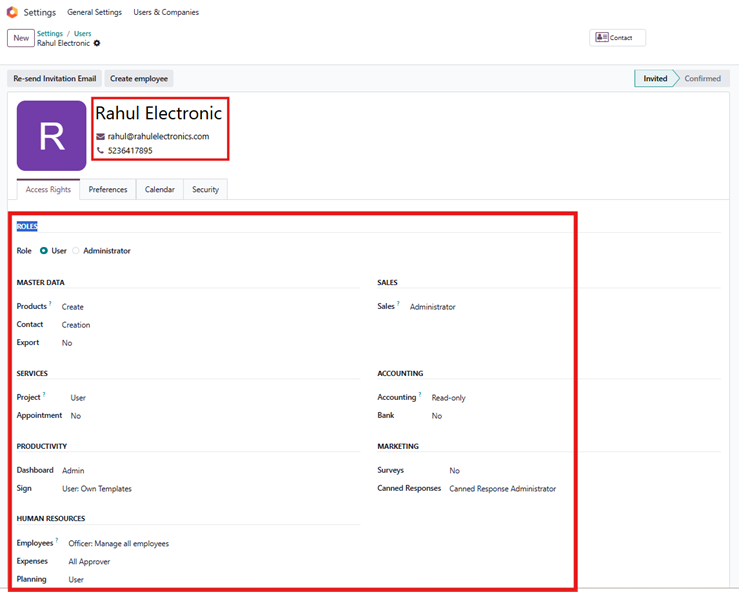 Set-Up & organization Profile
