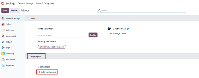 Set-Up & organization Profile