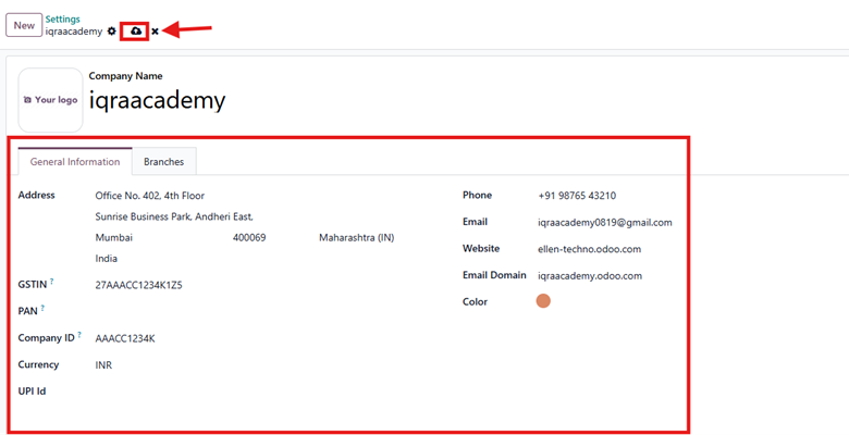 Set-Up & organization Profile